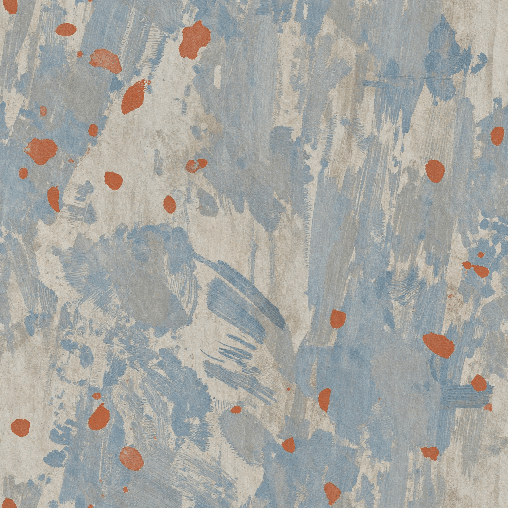 Full PBR material of the wallpaper extracted from the complex photo with multiple distracting elements
